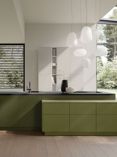 Küche Olivgrün von Häcker